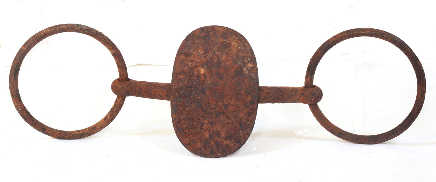 A 19th Century Steel Snaffle Bit with Tongue Plate