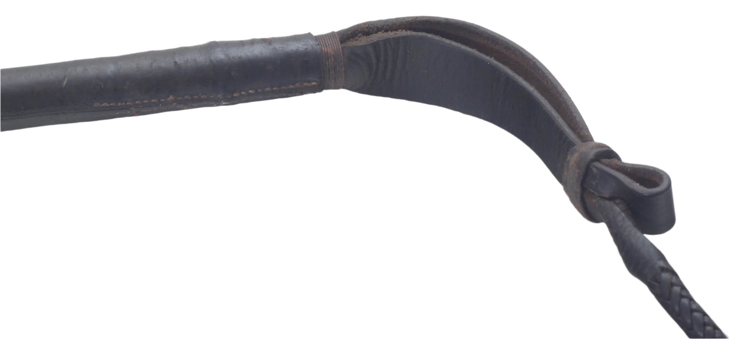 Antique Silver Mounted Hunting Whip with Thong