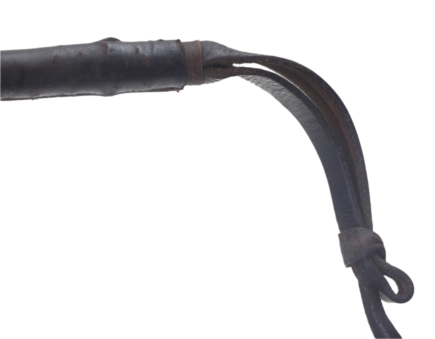 Antique Silver Mounted Hunting Whip with Thong