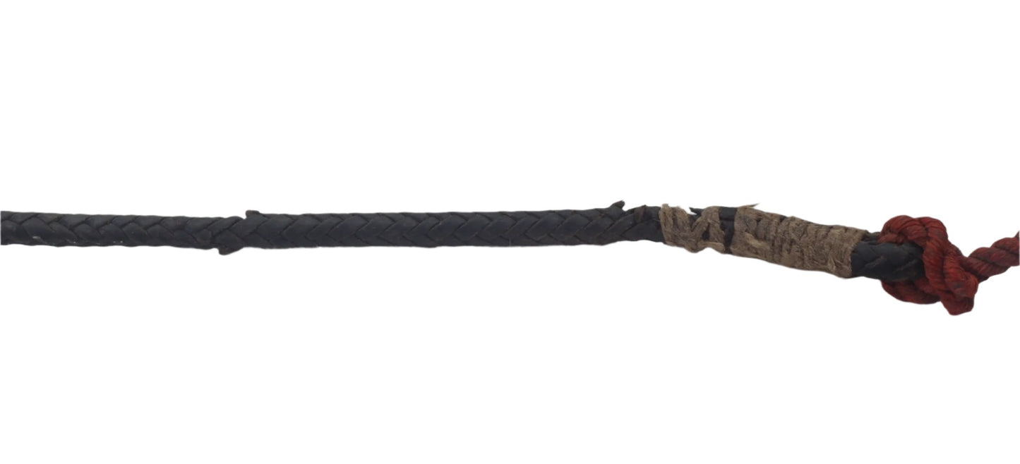 Antique Silver Mounted Hunting Whip with Thong