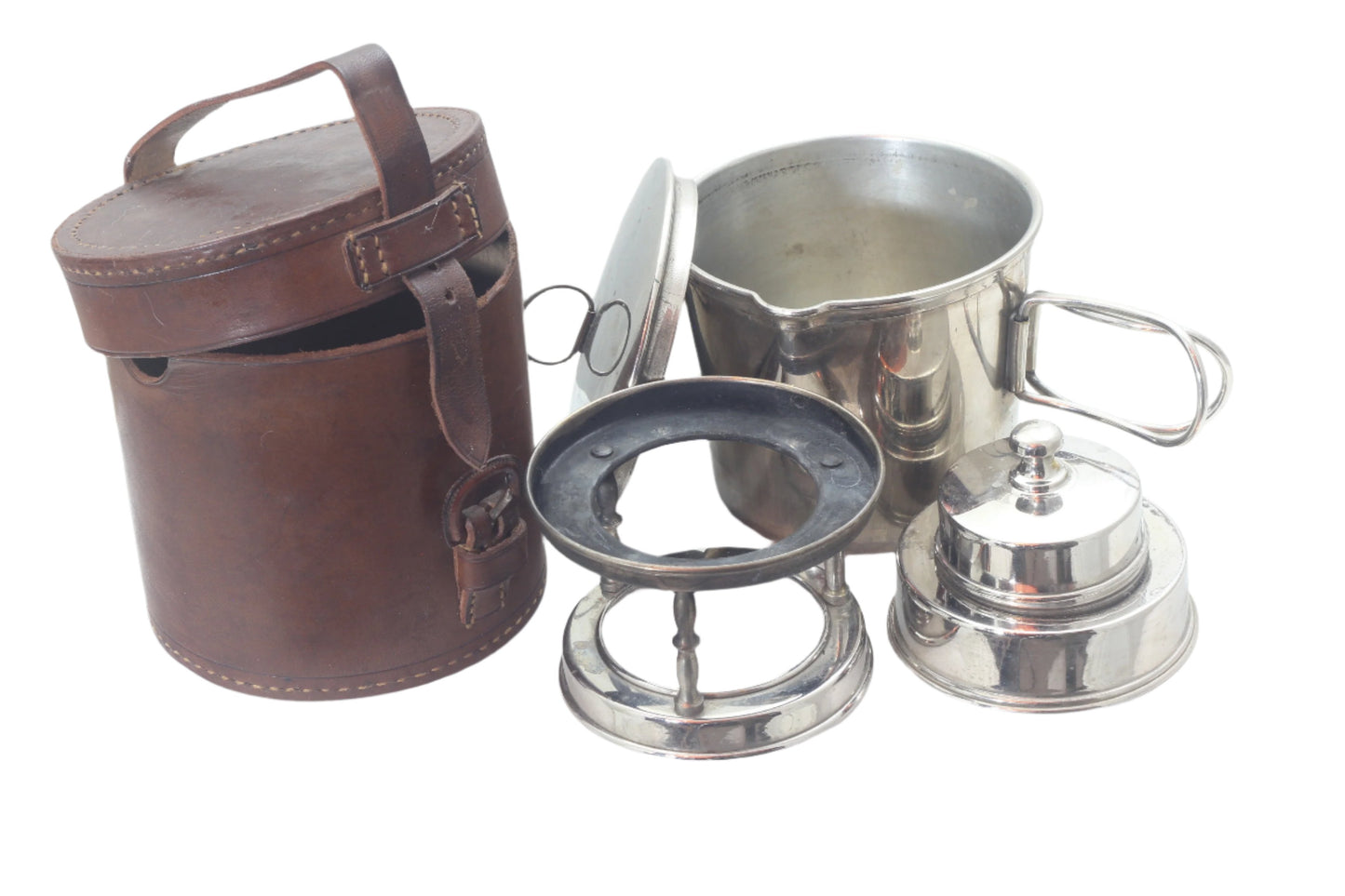 Military Campaign Stove in Leather Case
