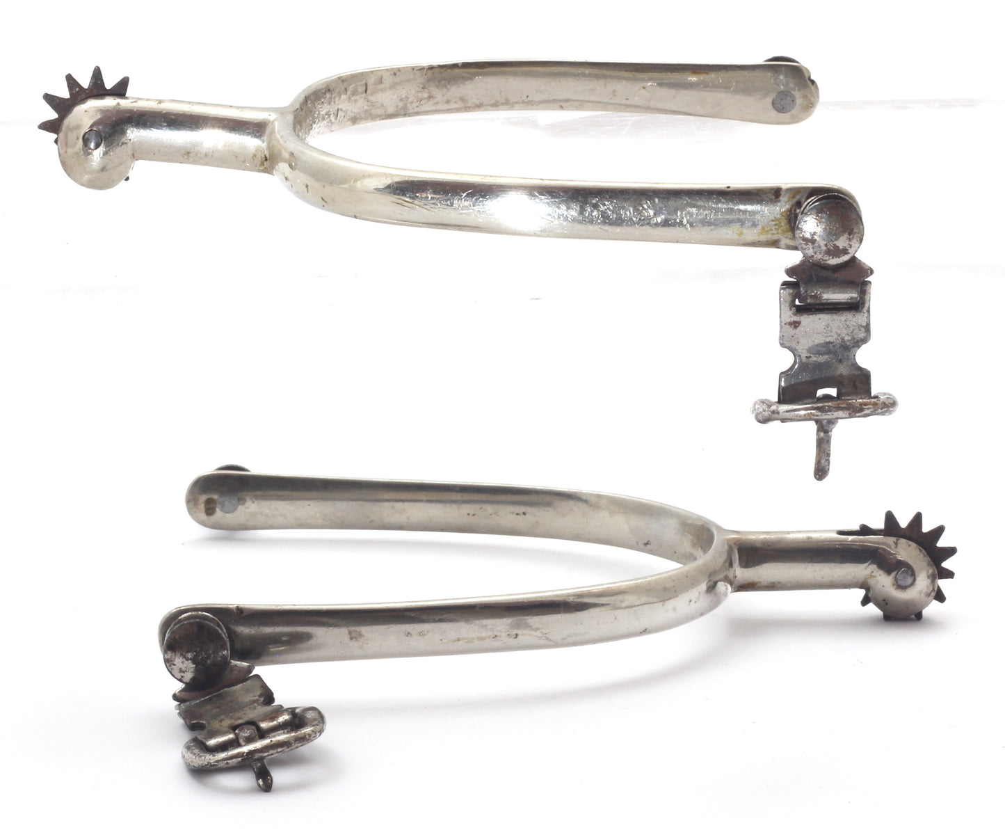Pair of Nickel Spurs with Patent Buckles