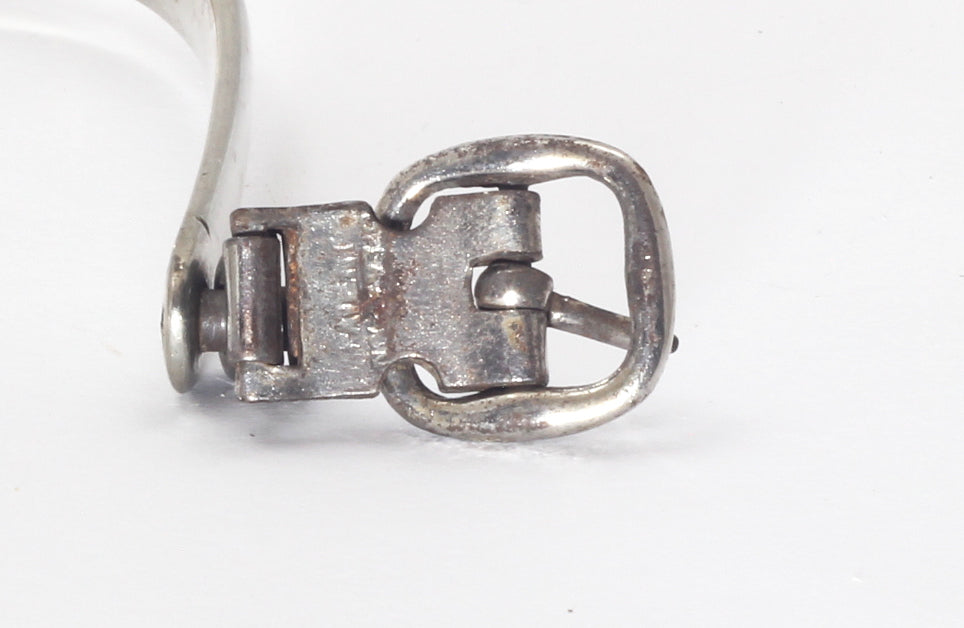 Pair of Nickel Spurs with Patent Buckles