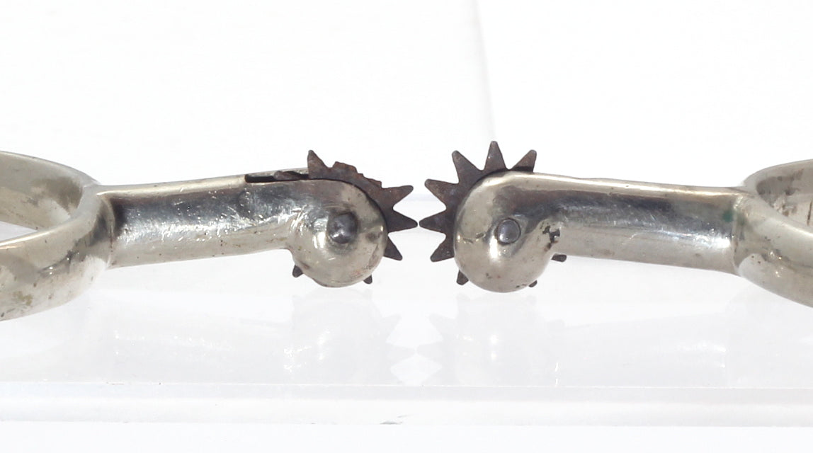 Pair of Nickel Spurs with Patent Buckles