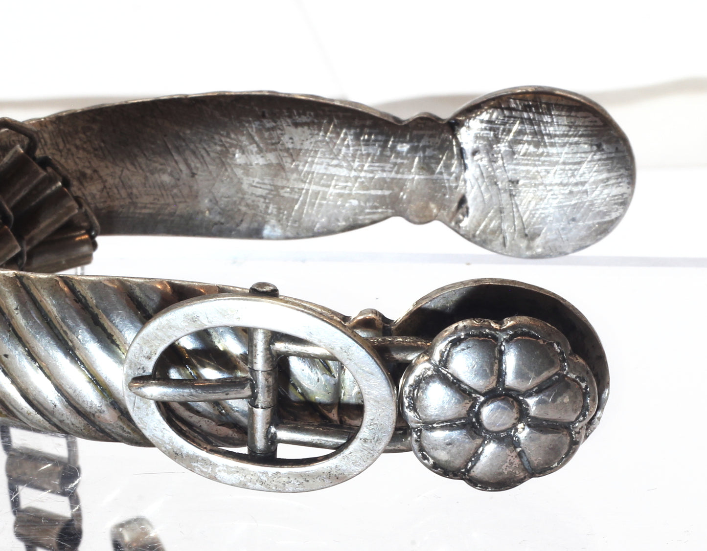Pair of Antique Silver Spurs by Candido Silva