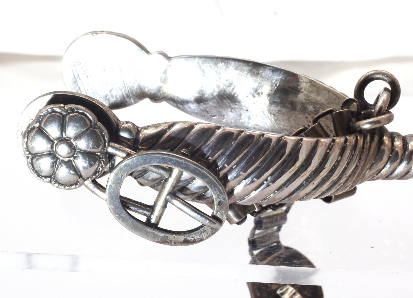 Pair of Antique Silver Spurs by Candido Silva