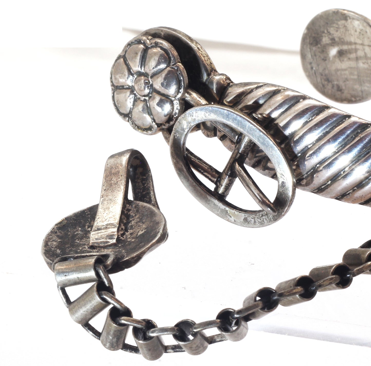 Pair of Antique Silver Spurs by Candido Silva