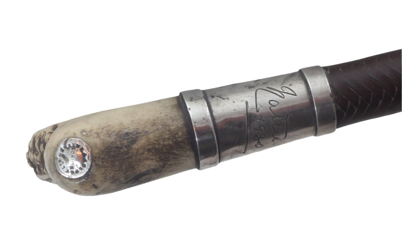 1930 Swaine & Adeney Gents Leather Hunting Whip