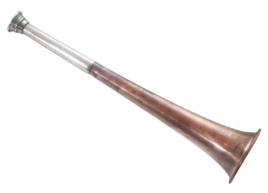 Vintage Copper & Nickel Silver Hunting Horn stamped JK & AK - Kohler