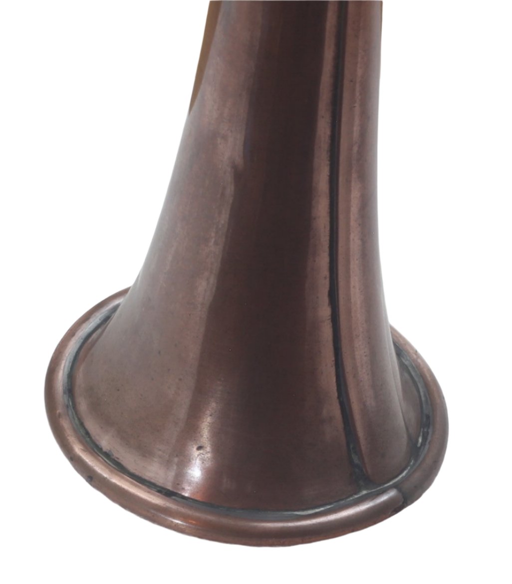 Vintage Copper & Nickel Silver Hunting Horn stamped JK & AK - Kohler
