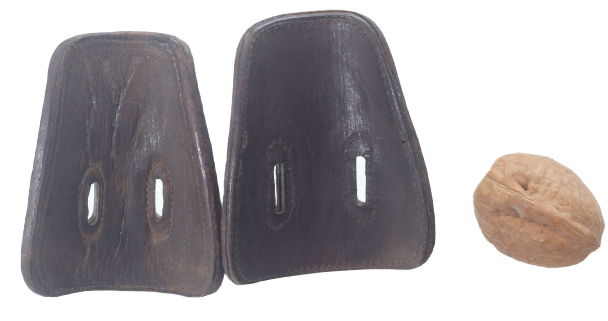 19th C Leather Lace Guards for Spur Straps on Cavalry / Military Boots