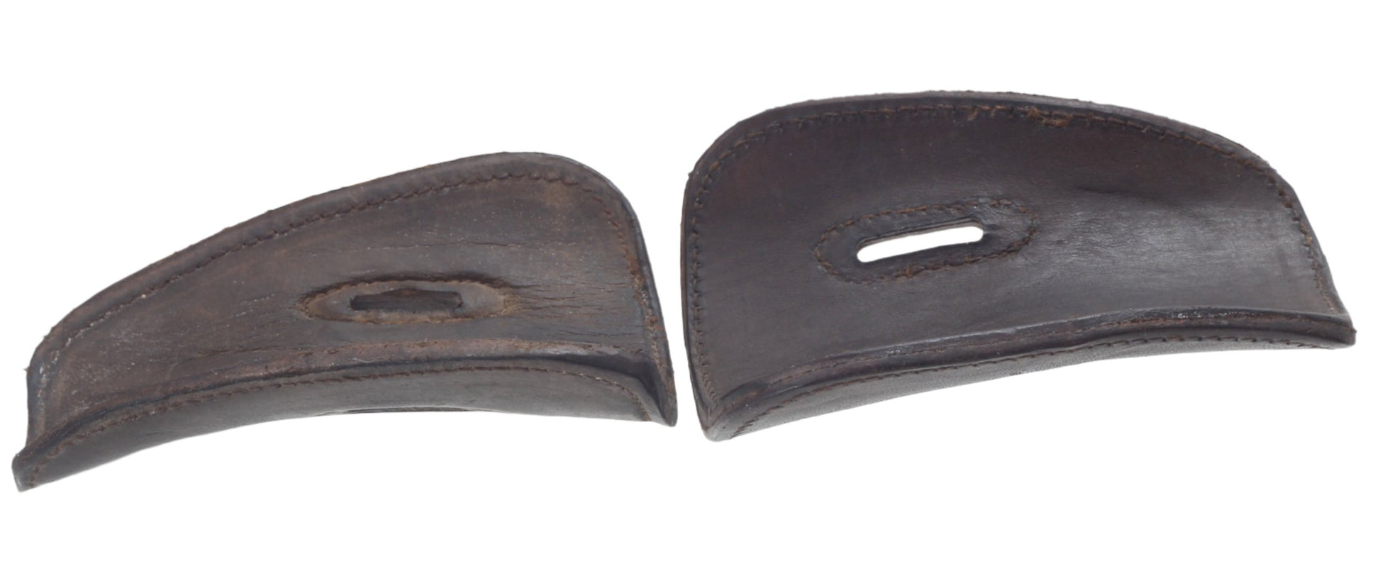 19th C Leather Lace Guards for Spur Straps on Cavalry / Military Boots