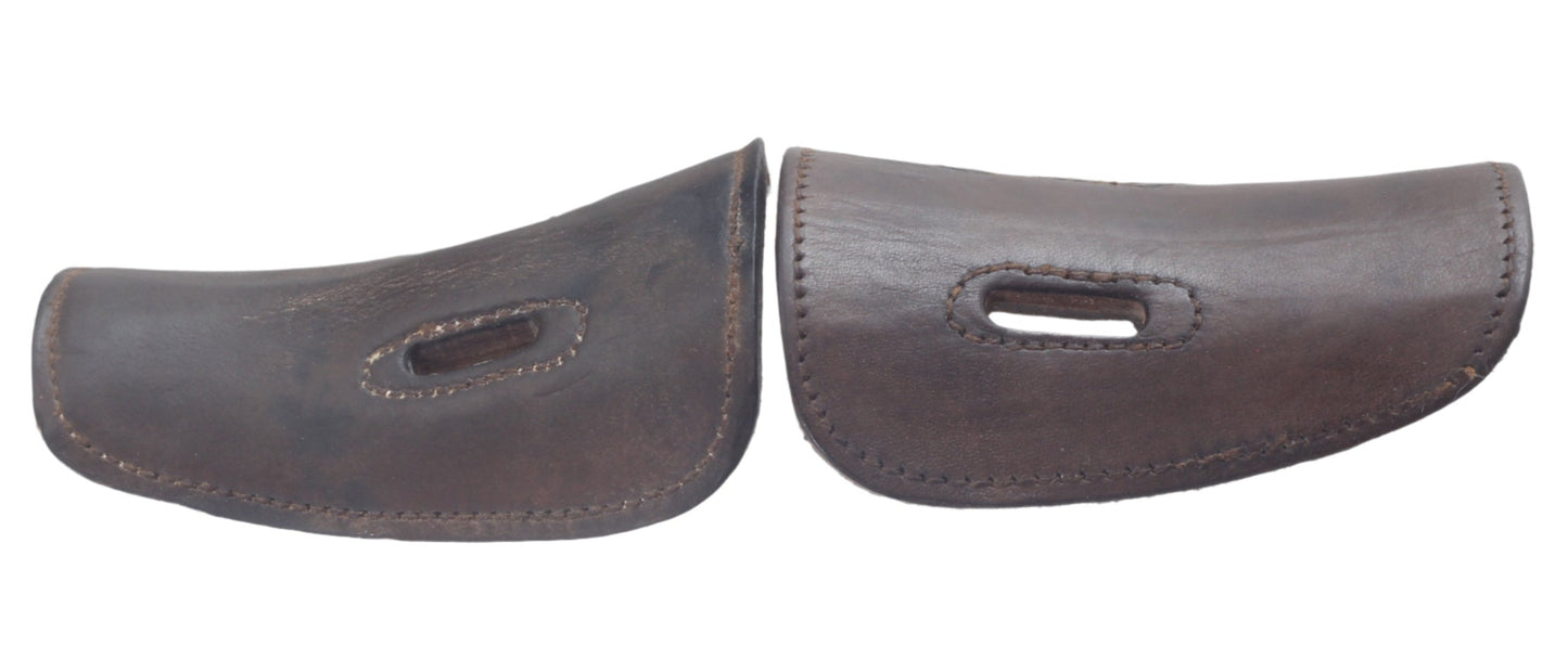 19th C Leather Lace Guards for Spur Straps on Cavalry / Military Boots