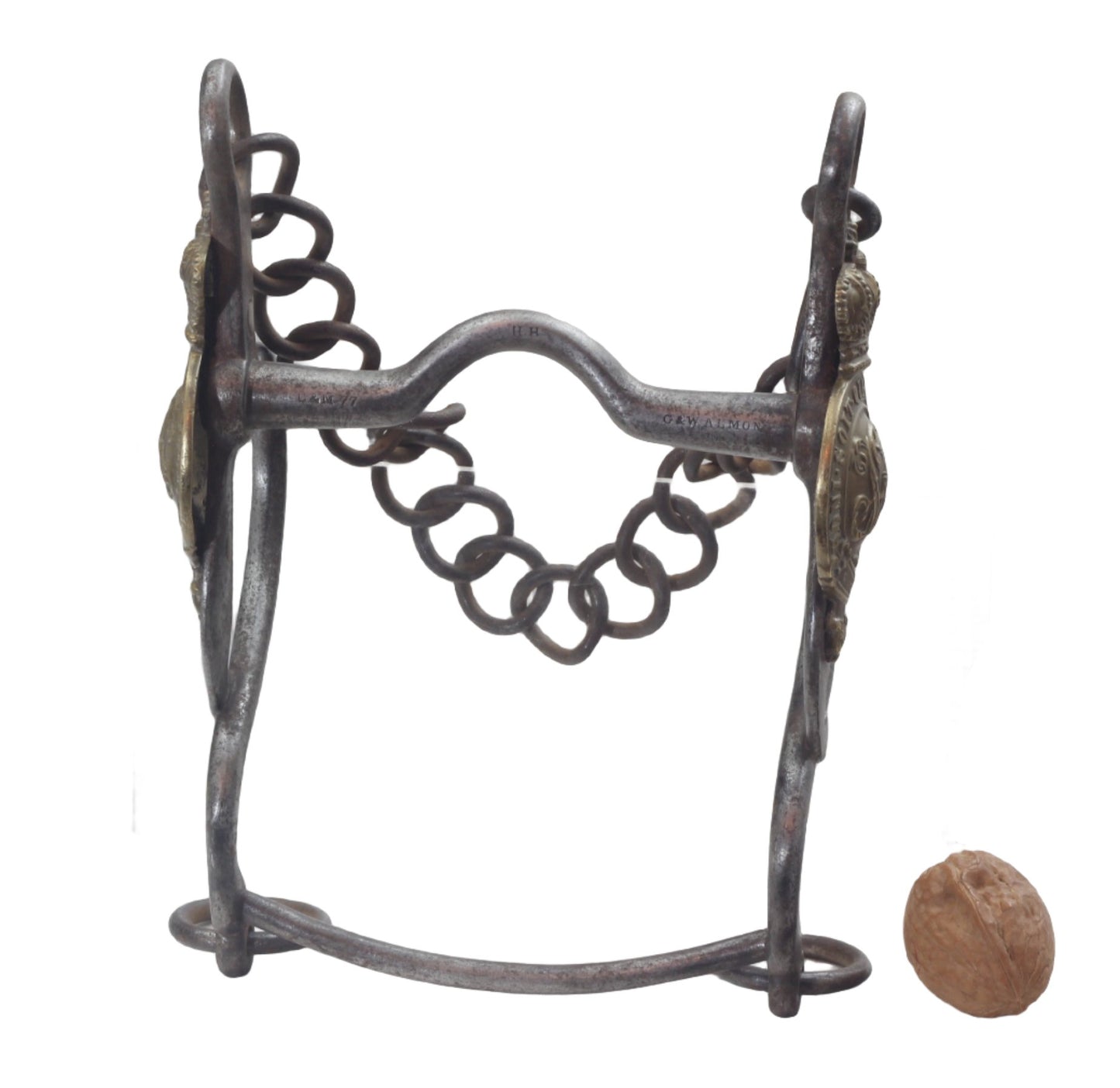 A Victorian Military Horse Bit with Badges