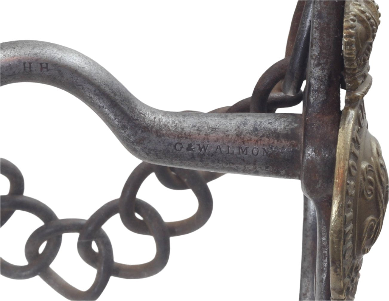 A Victorian Military Horse Bit with Badges
