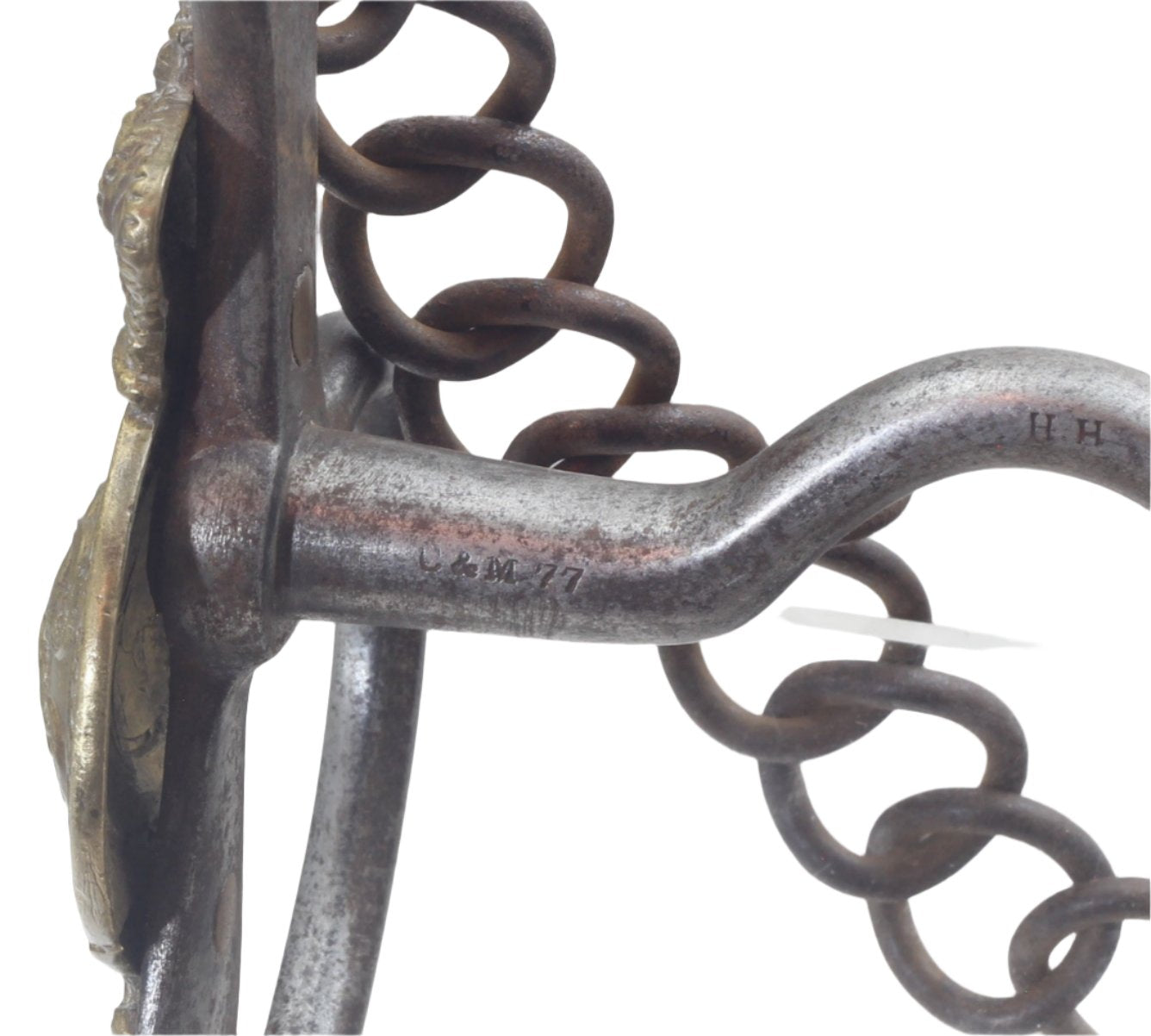 A Victorian Military Horse Bit with Badges
