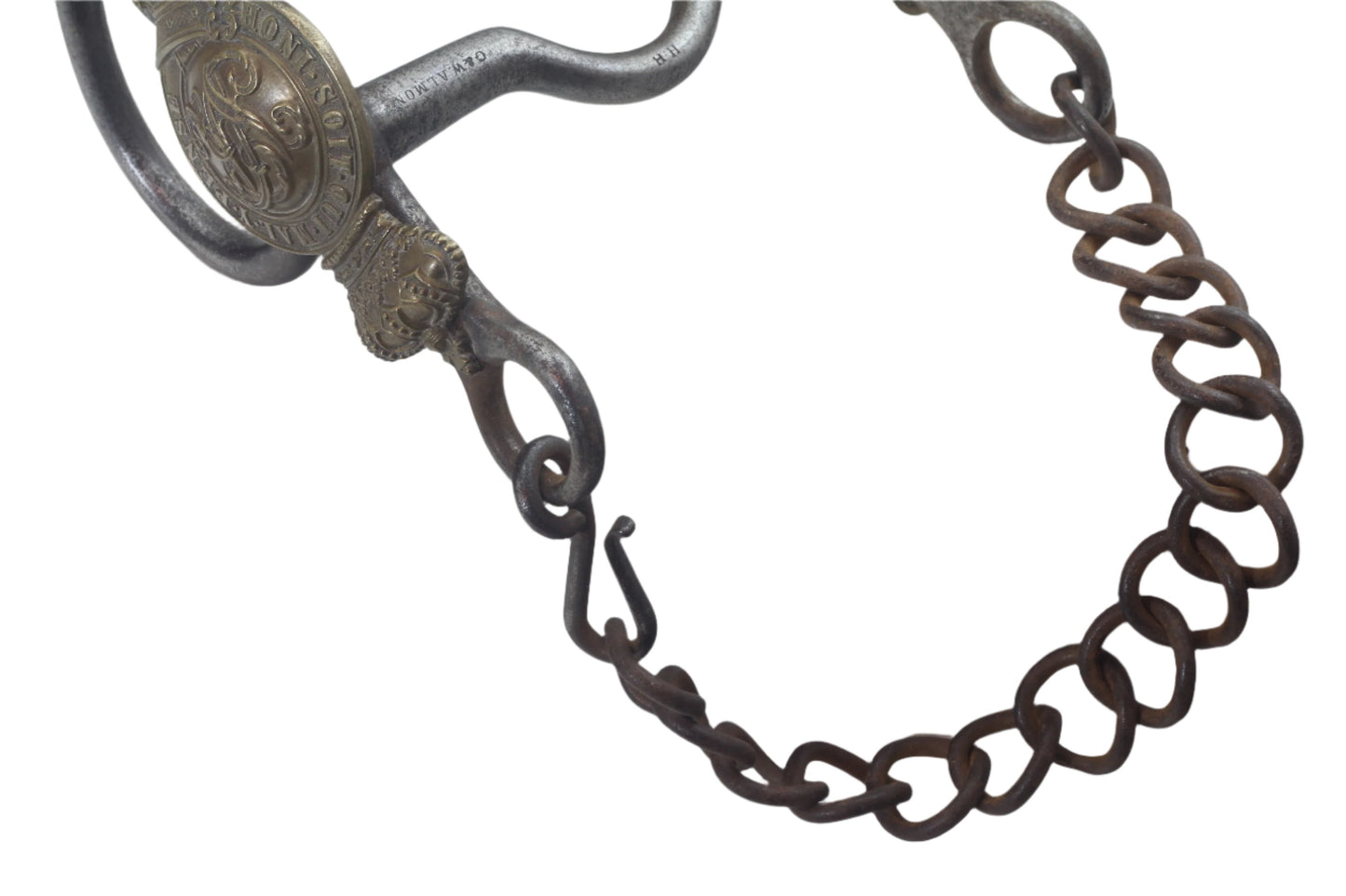 A Victorian Military Horse Bit with Badges