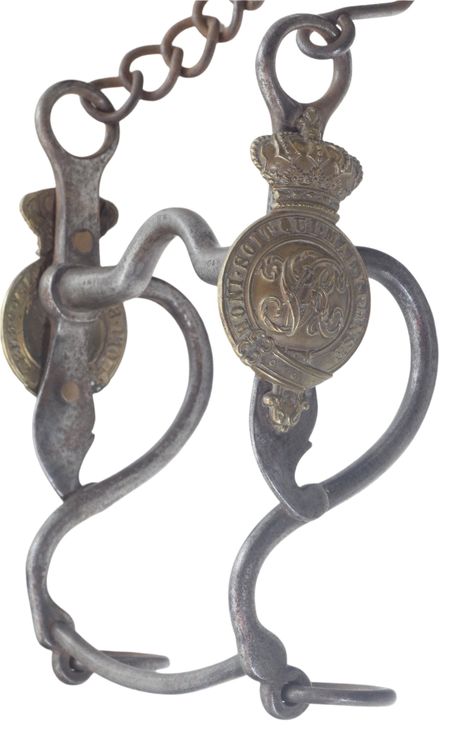 A Victorian Military Horse Bit with Badges