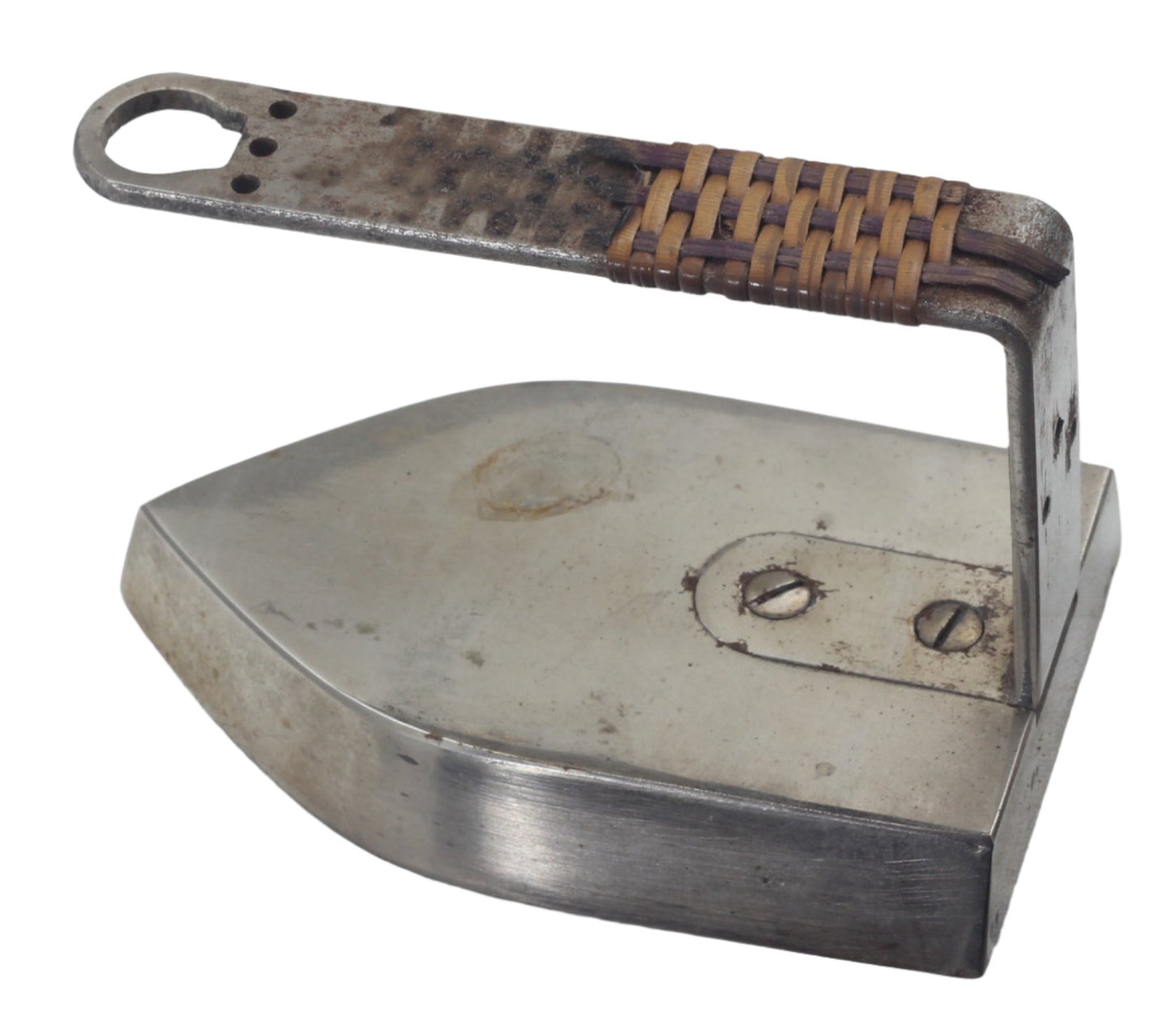 Early 20th Century Travel or Campaign Iron in Leather Case