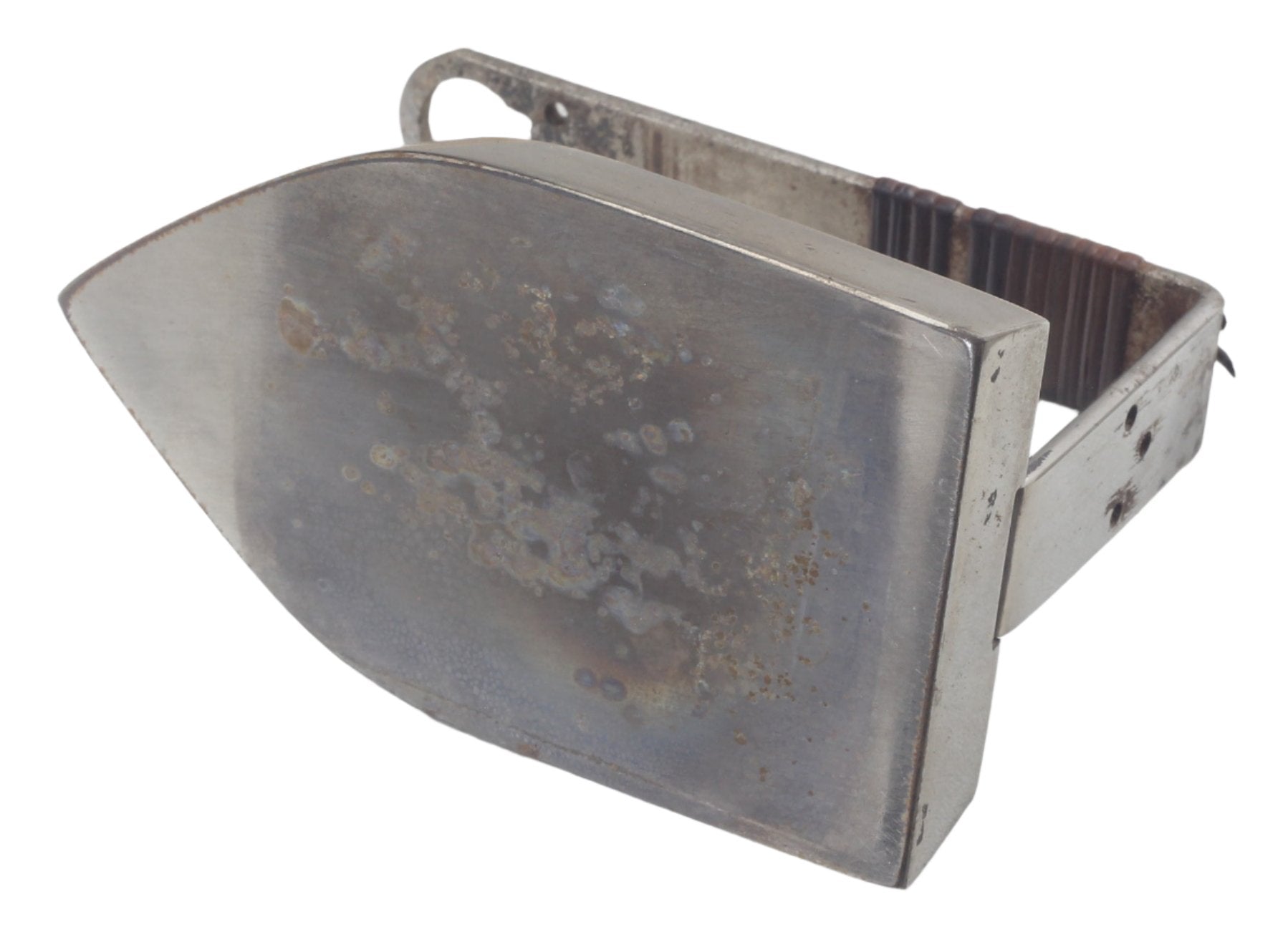 Early 20th Century Travel or Campaign Iron in Leather Case