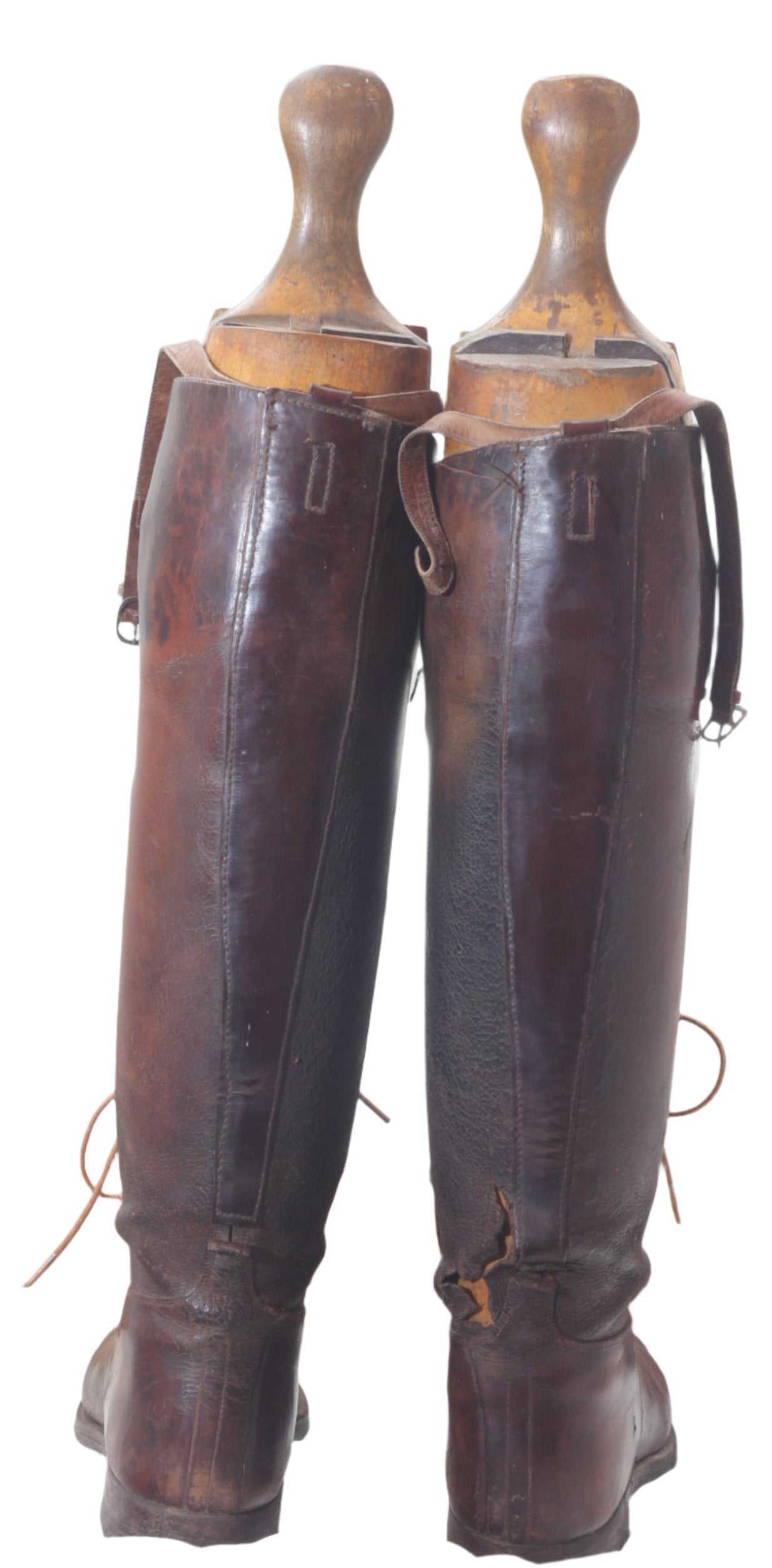 Vintage Brown Leather Officer's Field or Riding Boots and Trees
