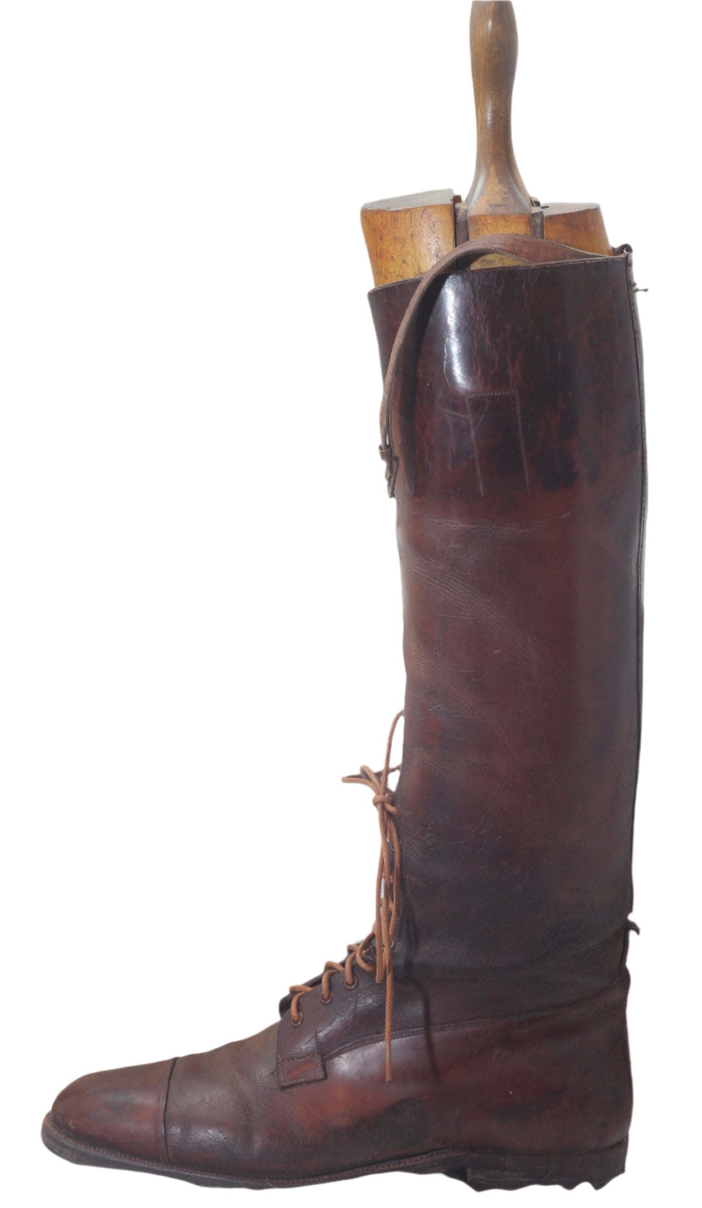 Vintage Brown Leather Officer's Field or Riding Boots and Trees