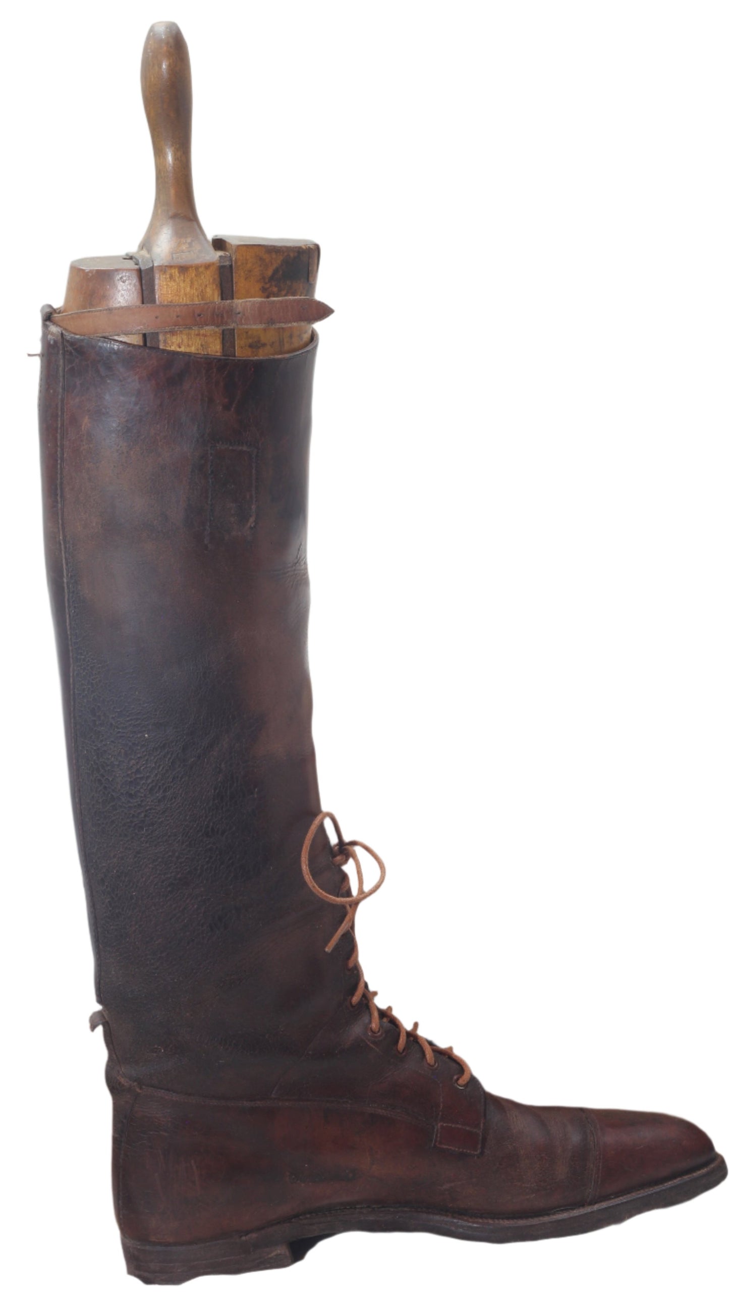 Vintage Brown Leather Officer's Field or Riding Boots and Trees