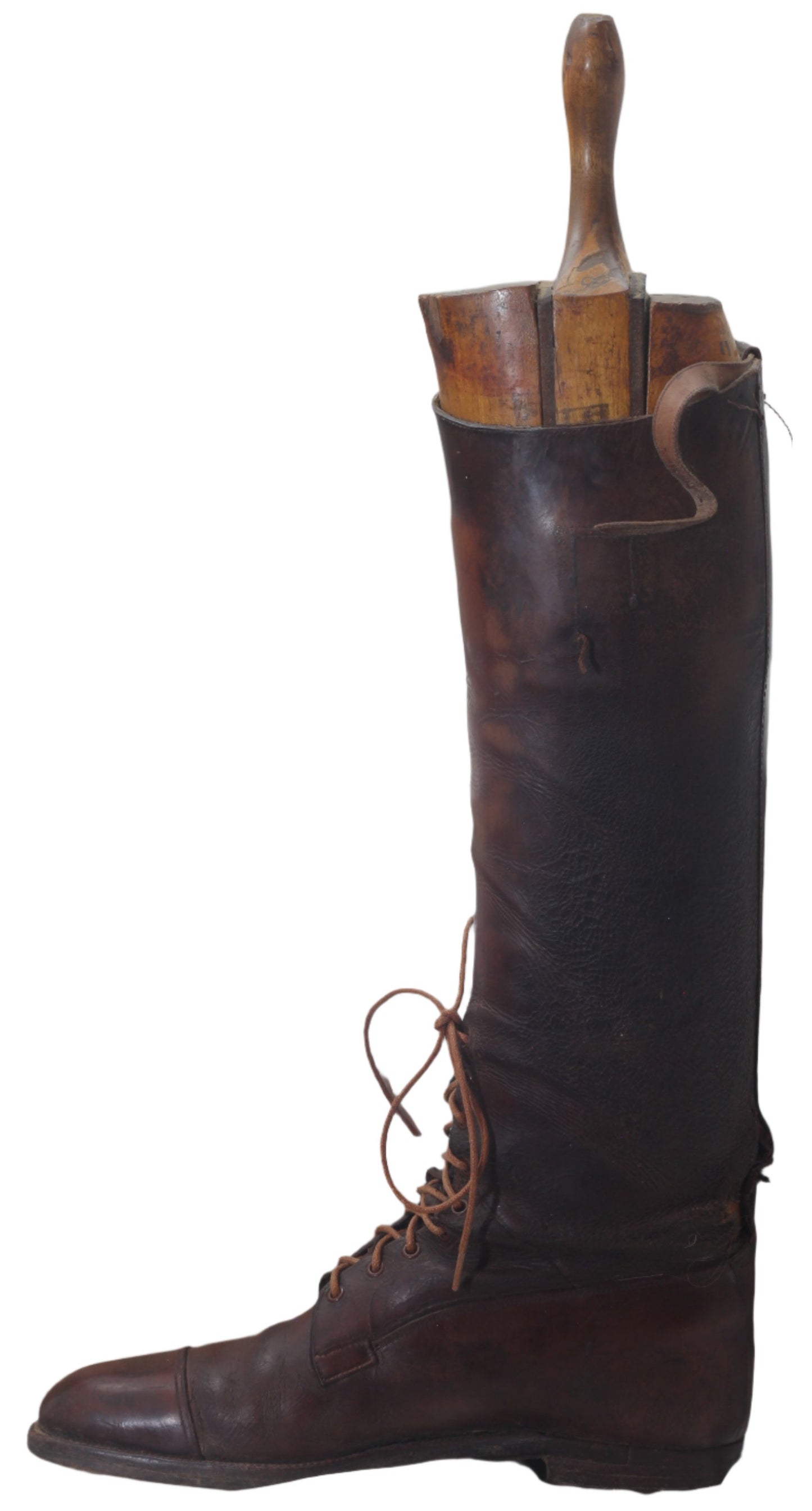 Vintage Brown Leather Officer's Field or Riding Boots and Trees