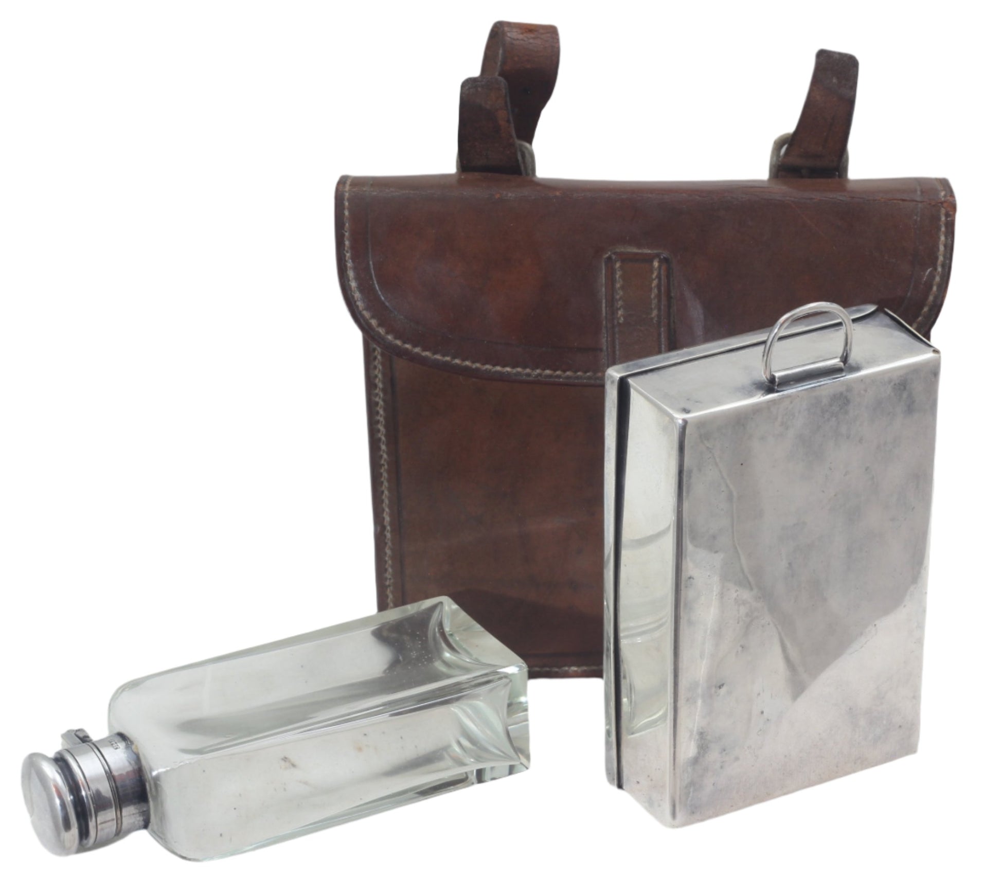 Dixon Vintage Hunting or Sidesaddle Saddle Canteen with Sandwich Tin & Flask