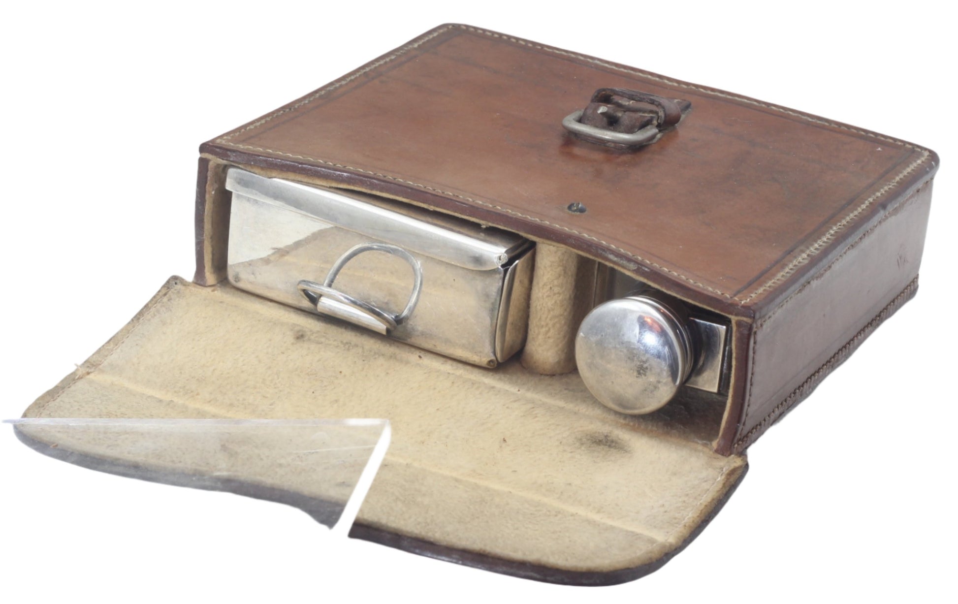 Dixon Vintage Hunting or Sidesaddle Saddle Canteen with Sandwich Tin & Flask
