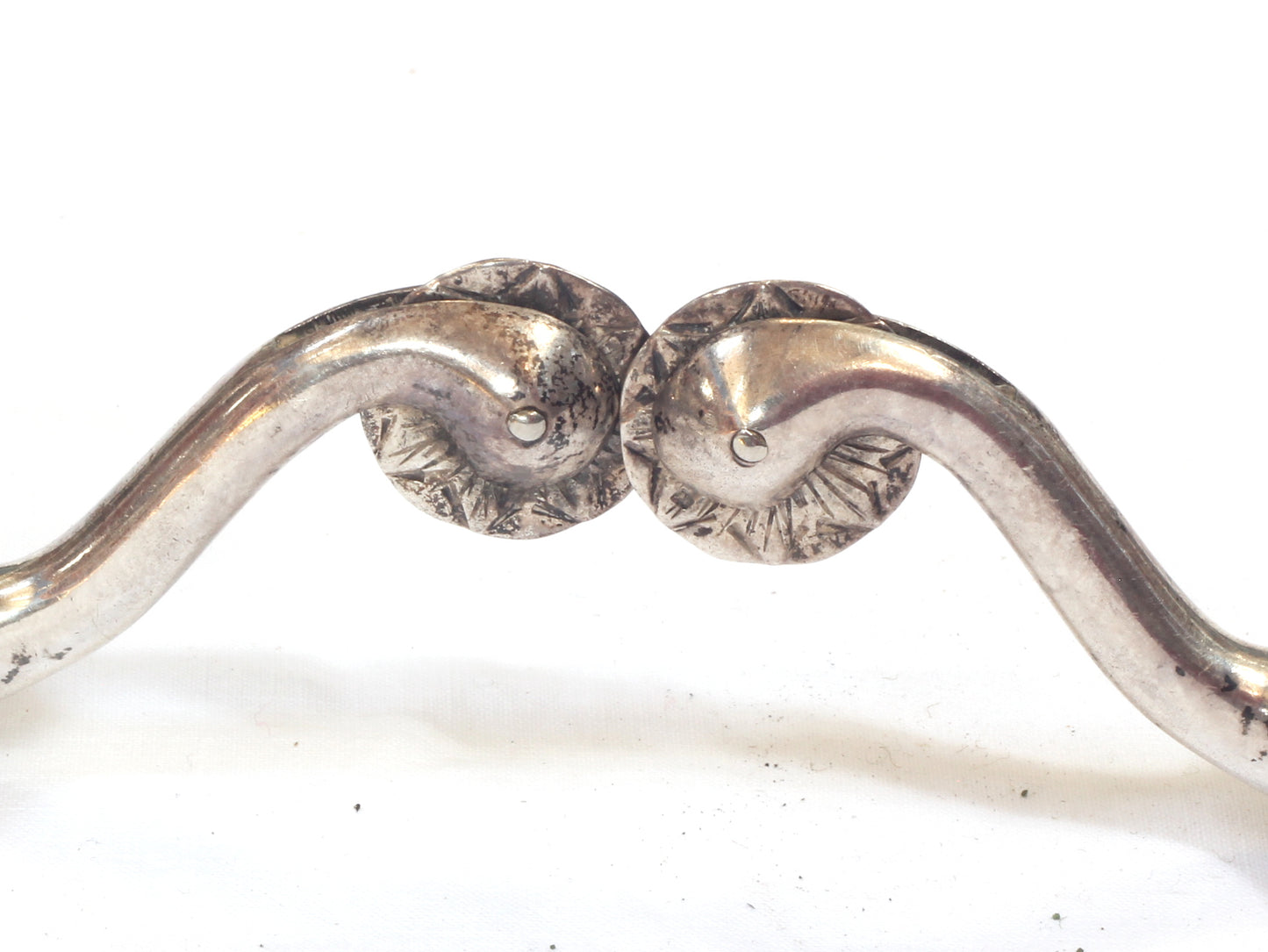 Pair of 1905 HM Silver Swan Necked Military Box Spurs
