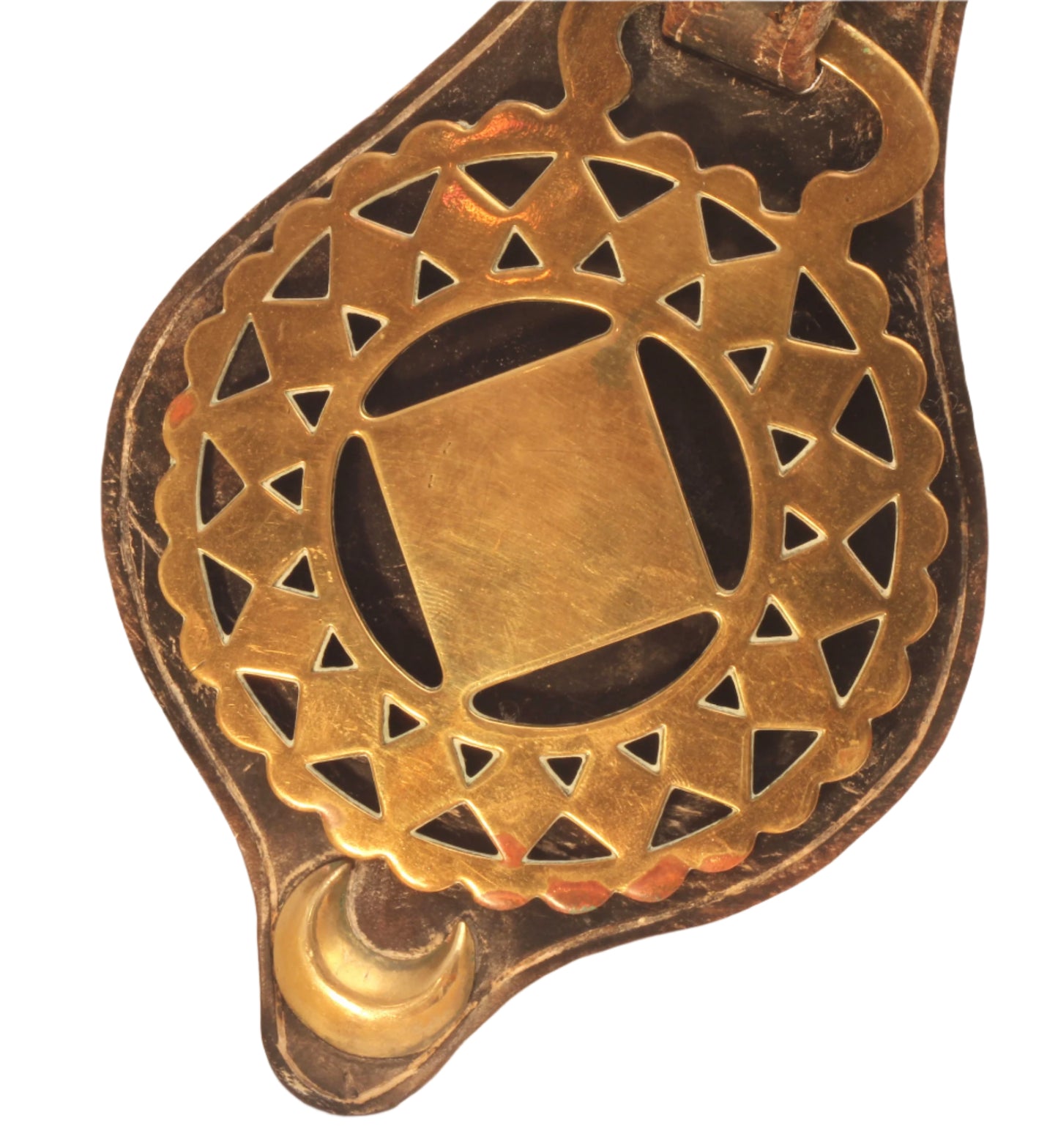 Diamond Horse Brass on Leather strap