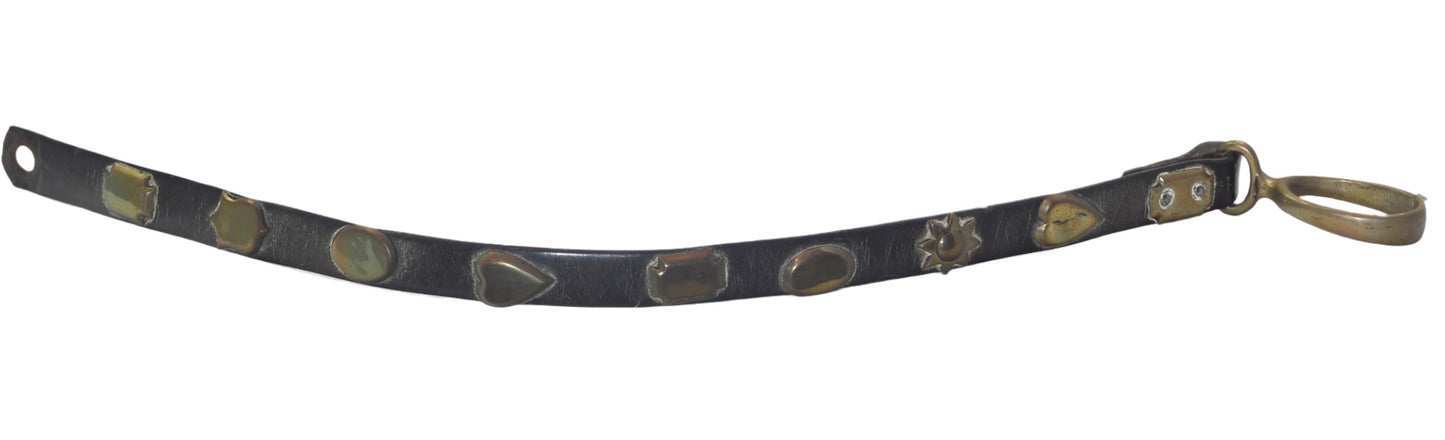 Antique Heavy Horse Long Strap with Brass Studs