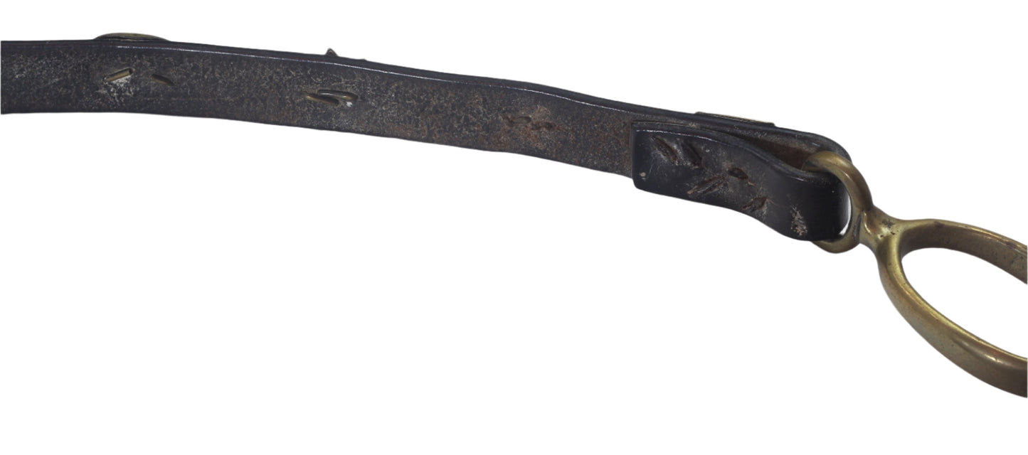 Antique Heavy Horse Long Strap with Brass Studs