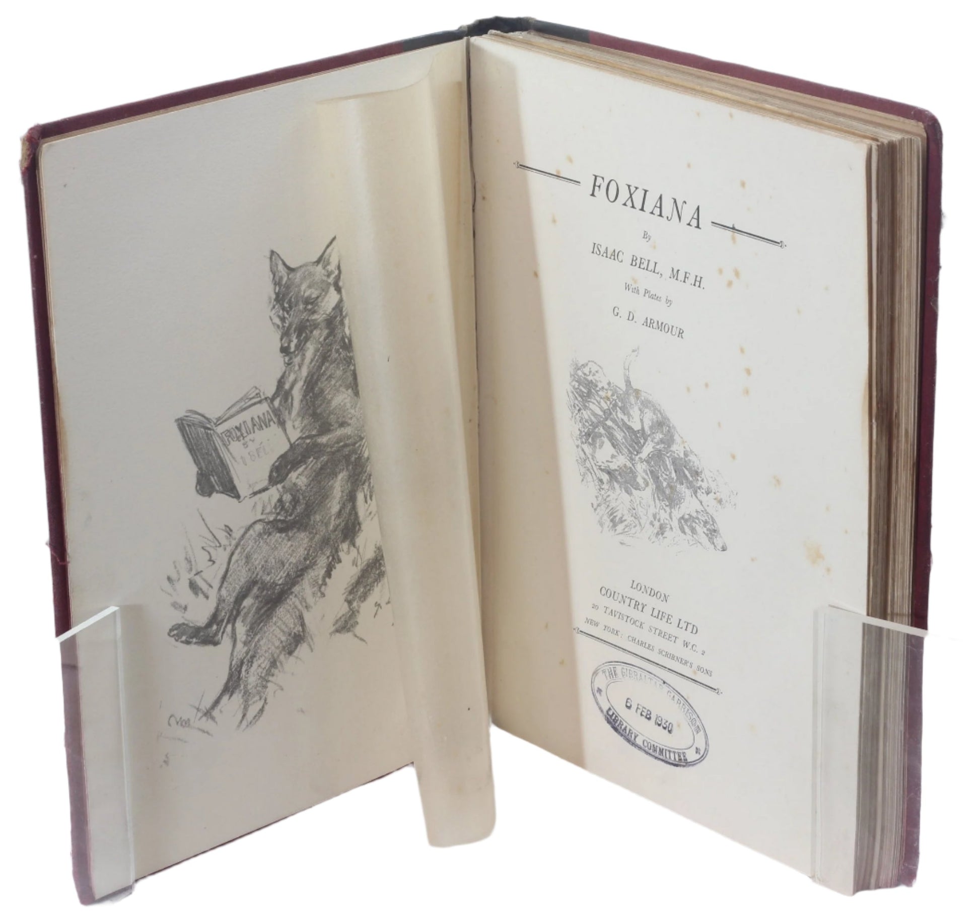 Foxiana by Isaac Bell MFH, Illus by G.D.Armour 1st Ed. 1929