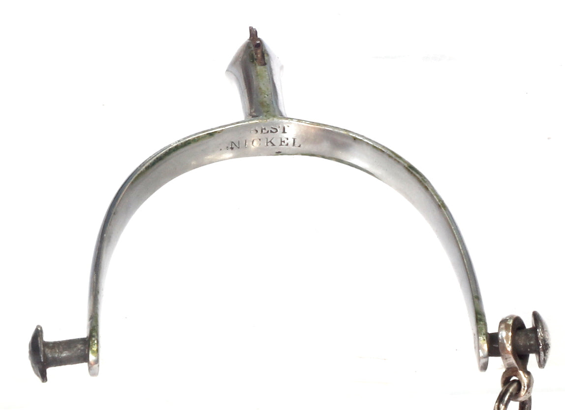 Small Pair of Nickel Spurs in Leather Case
