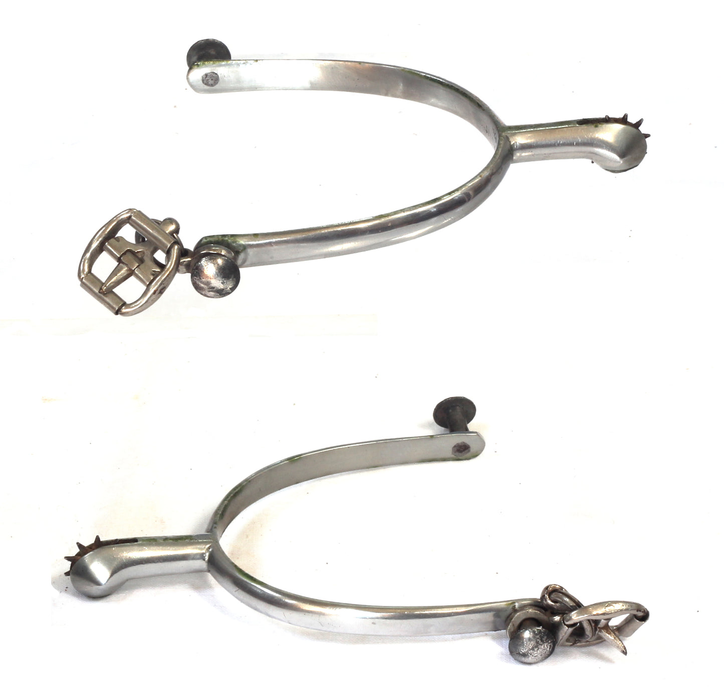 Small Pair of Nickel Spurs in Leather Case