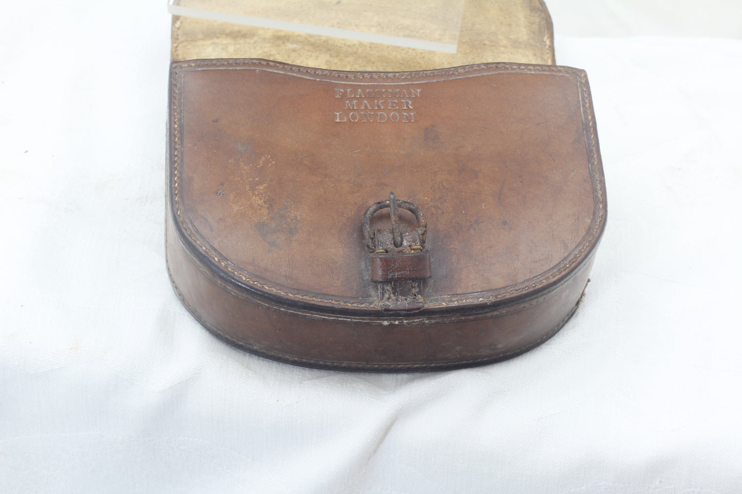 Antique Curved Leather Sandwich Case & Tin by Flashman - Sandwich185