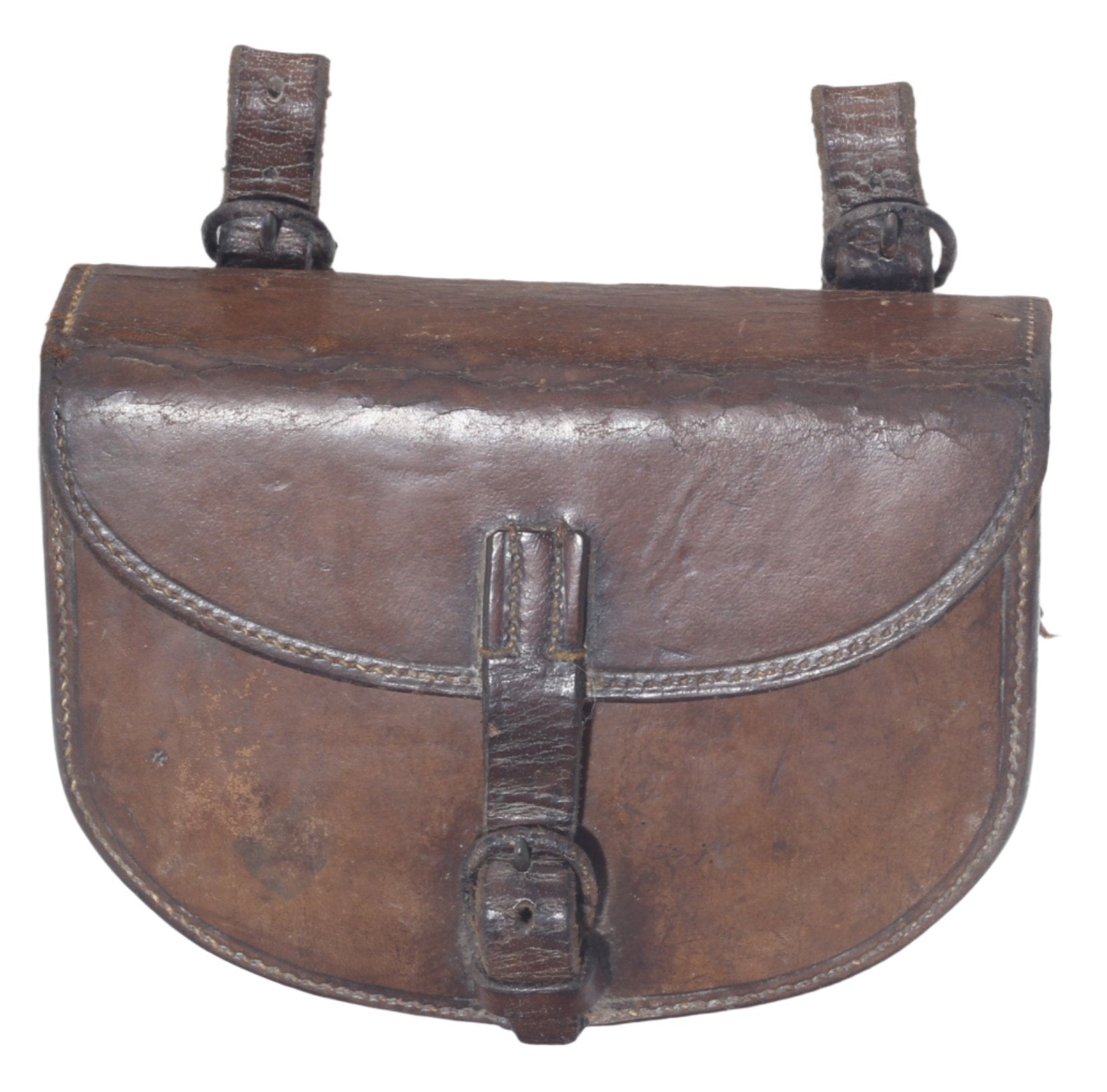Antique Curved Leather Sandwich Case & Tin by Flashman