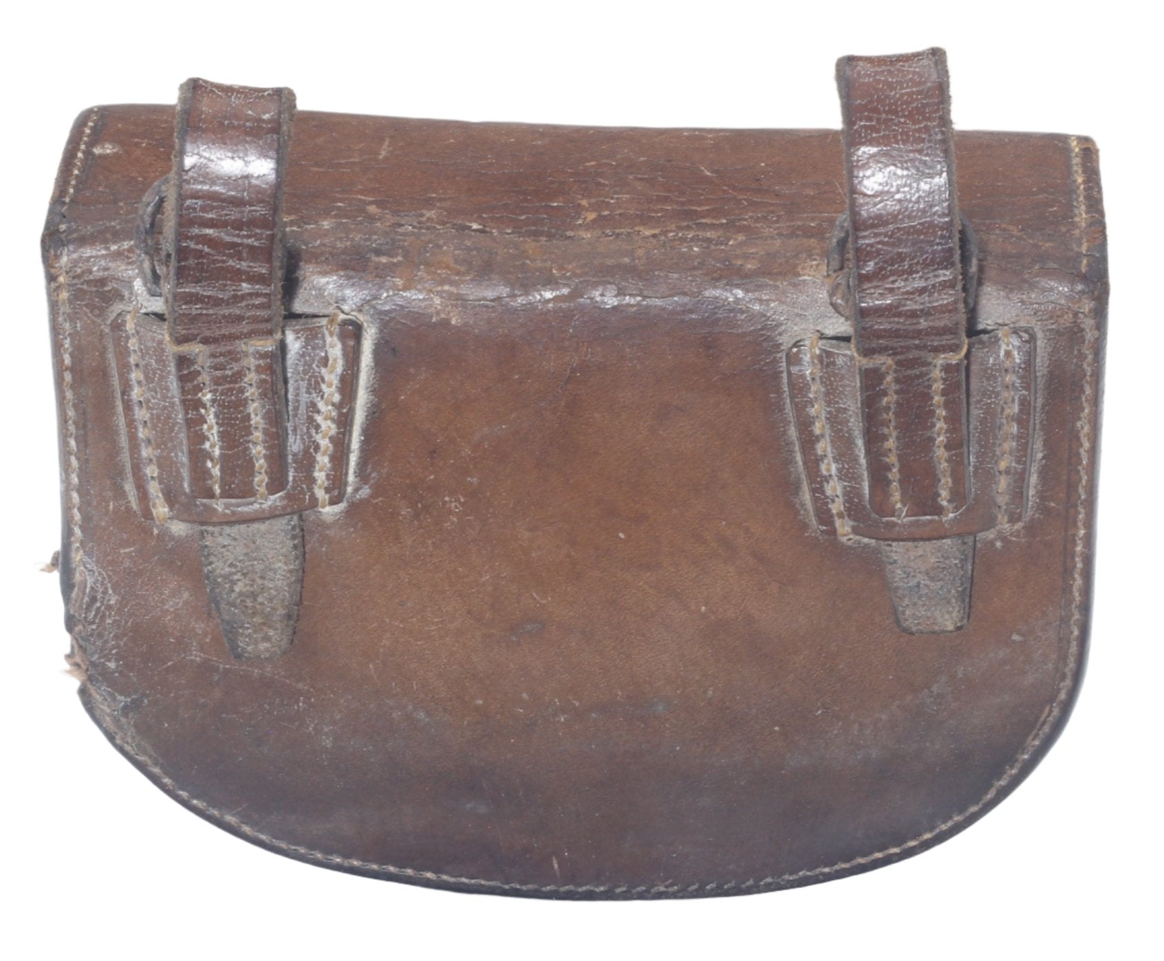 Antique Curved Leather Sandwich Case & Tin by Flashman