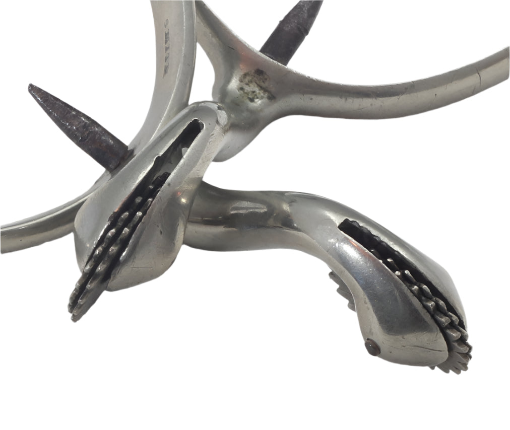 Pair of Military Swan Necked Fixed Spurs by Smith of Bristol