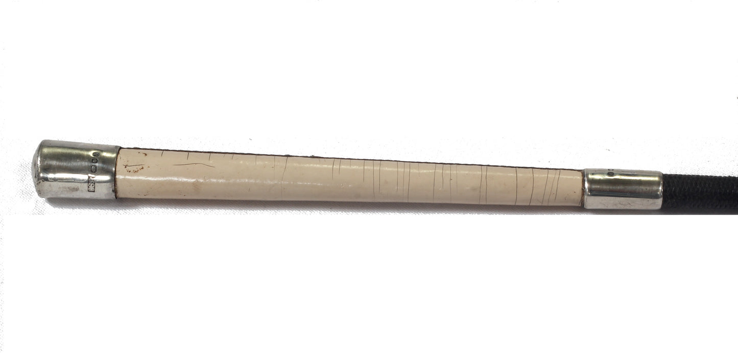 Vintage silver mounted whip by Swaine