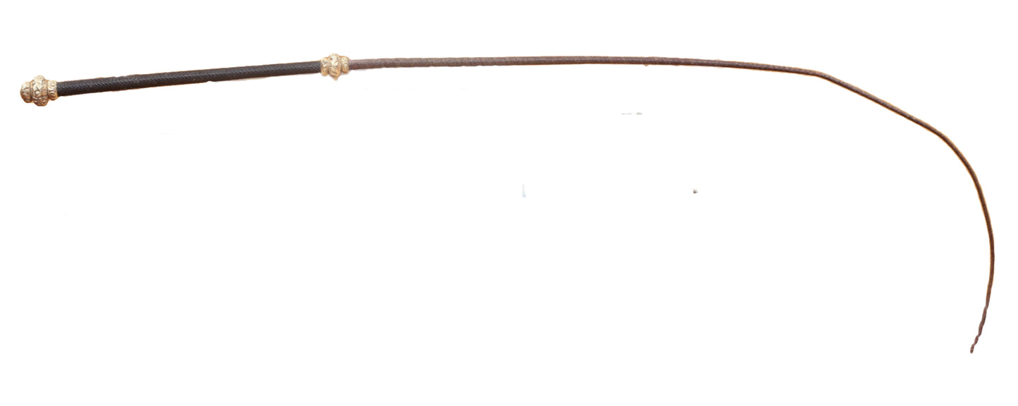 Antique Ladies Sidesaddle Riding Whip with Ornate Gilt Mounts