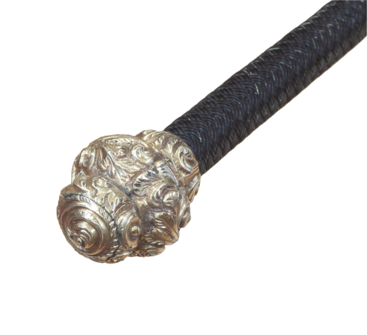 Antique Ladies Sidesaddle Riding Whip with Ornate Gilt Mounts