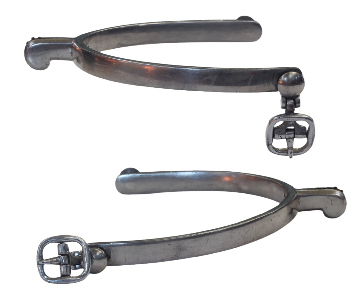 Pair of Maxwell Steel Hunting Spurs with Buttons & Buckles