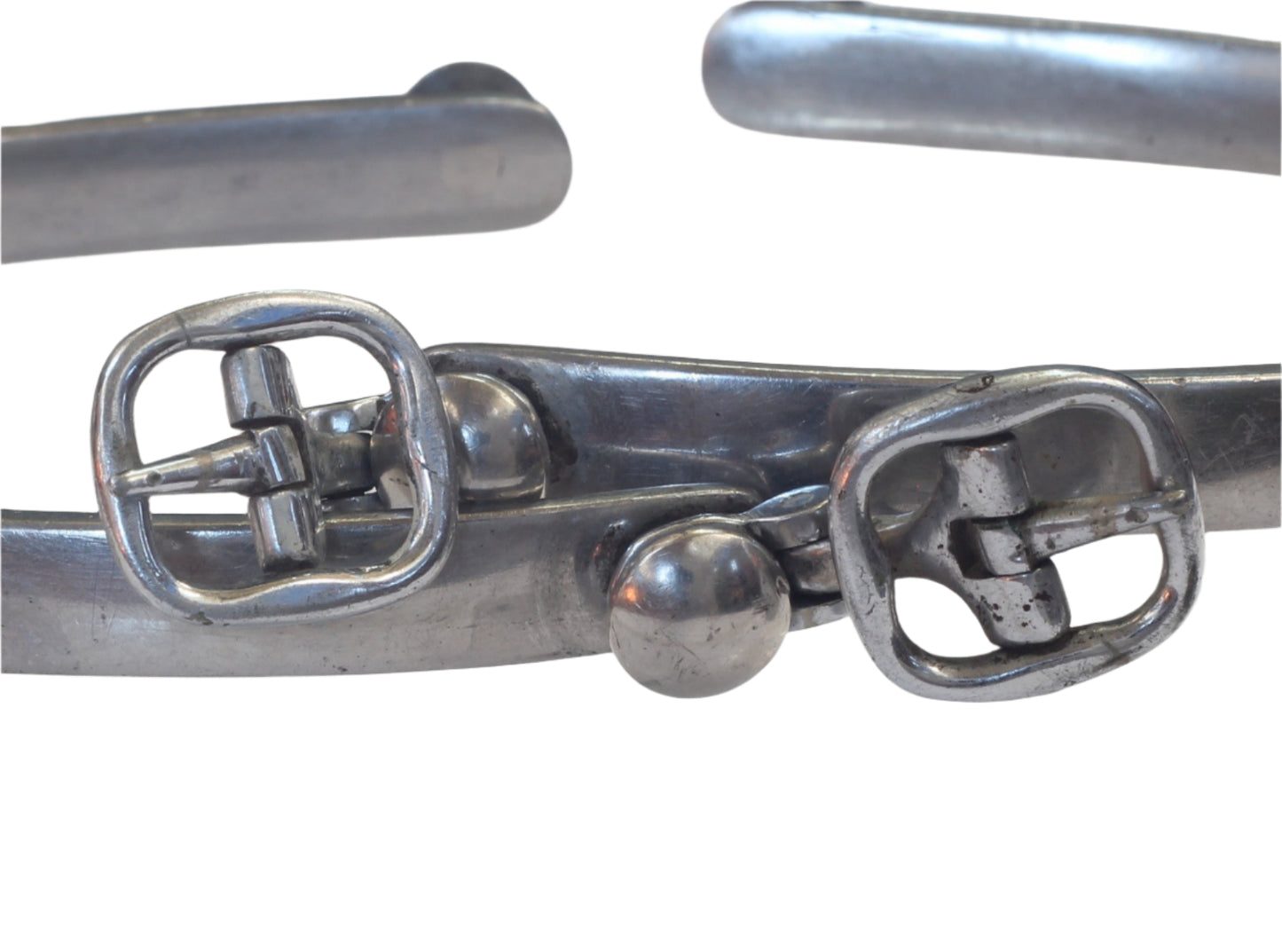Pair of Maxwell Steel Hunting Spurs with Buttons & Buckles