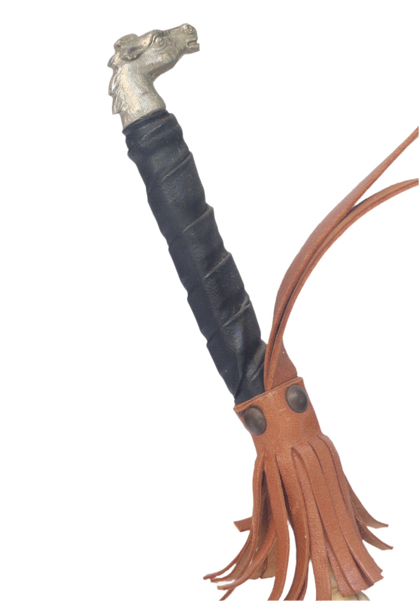 Spanish Pizzle Riding Crop or Whip with Horse Head Handle