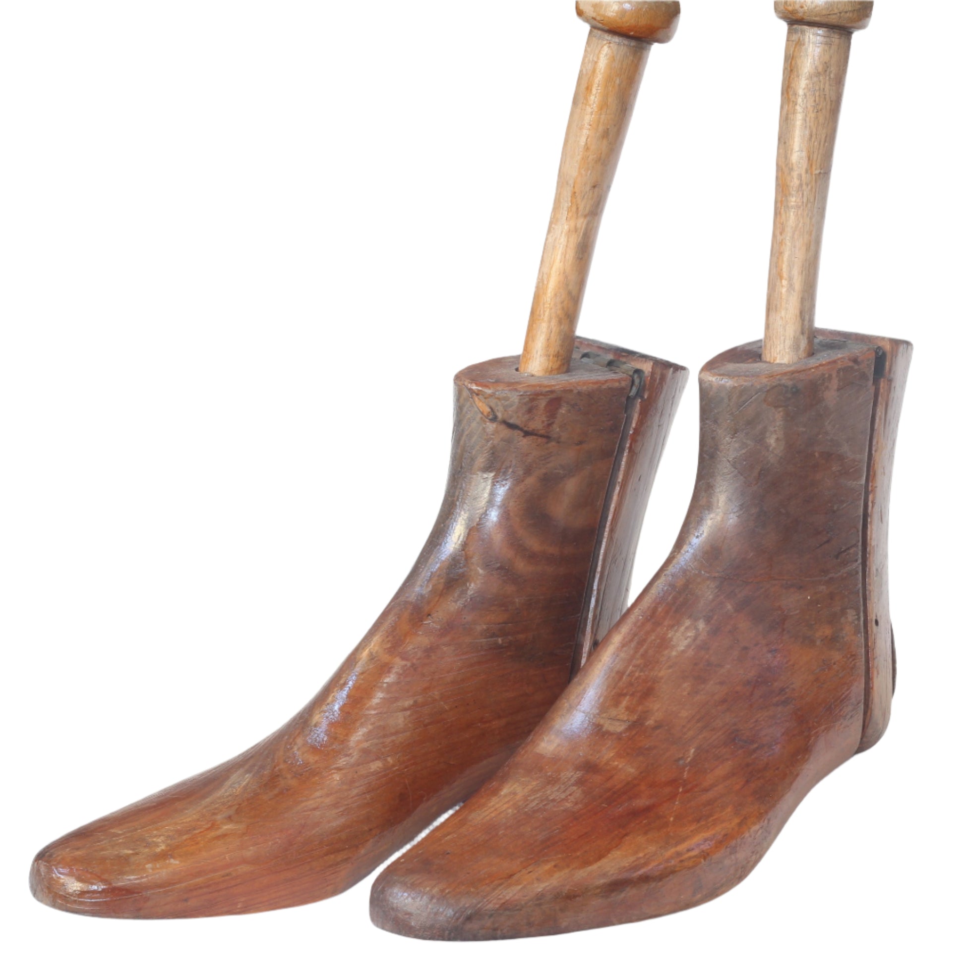 Antique Hinged Wooden Shoe Trees or Stretchers