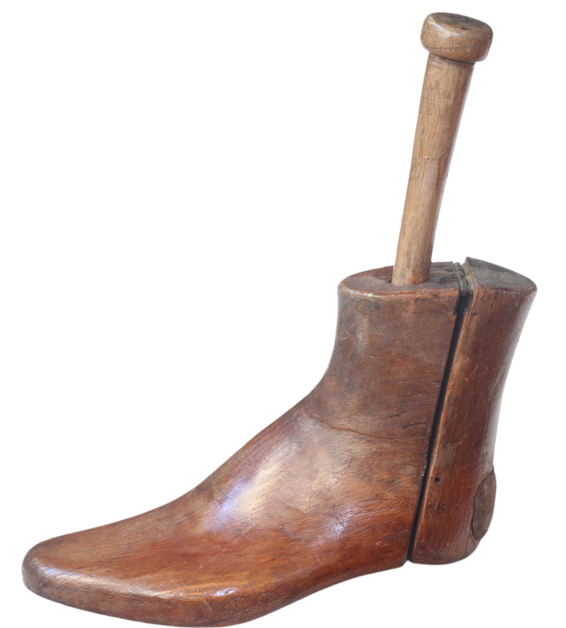 Antique Hinged Wooden Shoe Trees or Stretchers