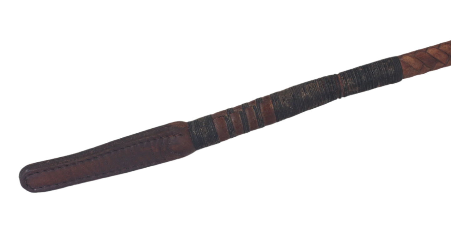 Vintage Steel Lined Leather Riding or Jumping Whip or Crop